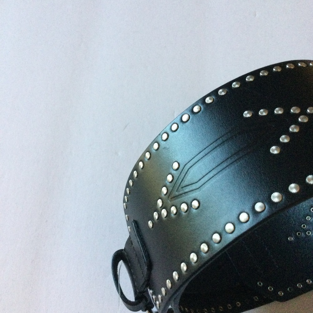 ISABEL MARANT TELMA WIDE STUDDED LEATHER BELT L/XL 90cm NWOT - Picture 12 of 16